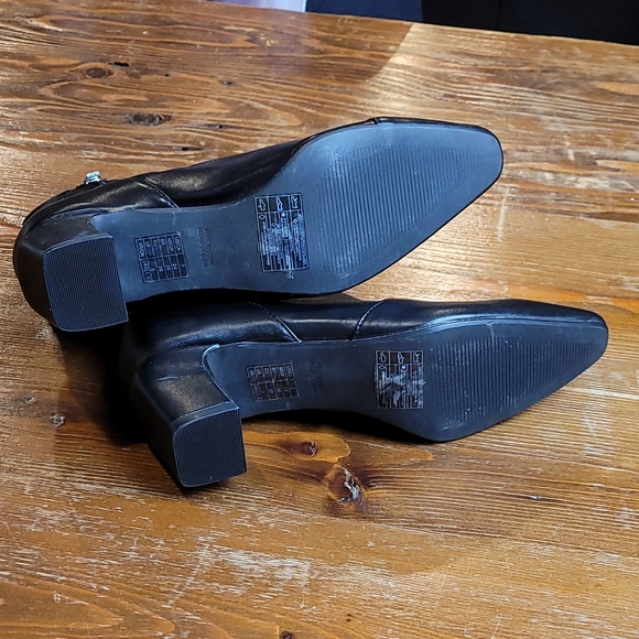 Pointy toe boots black ankle heeled - Picture 5 of 13